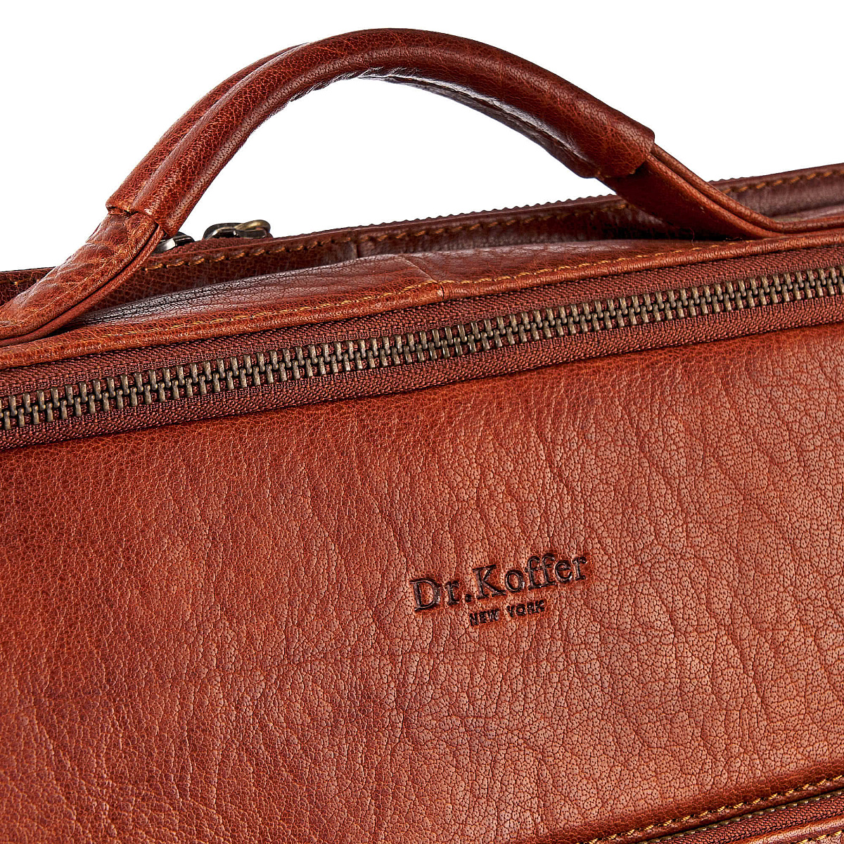 Деловая сумка Dr.Koffer из натуральной кожи коричневая