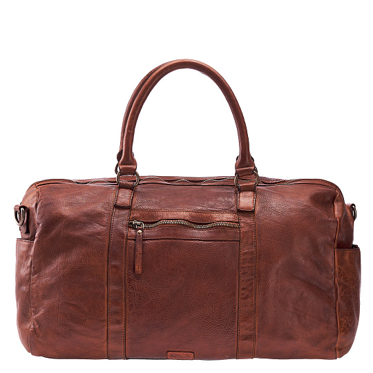 Сумка дорожная Dr.Koffer из натуральной кожи коричневая