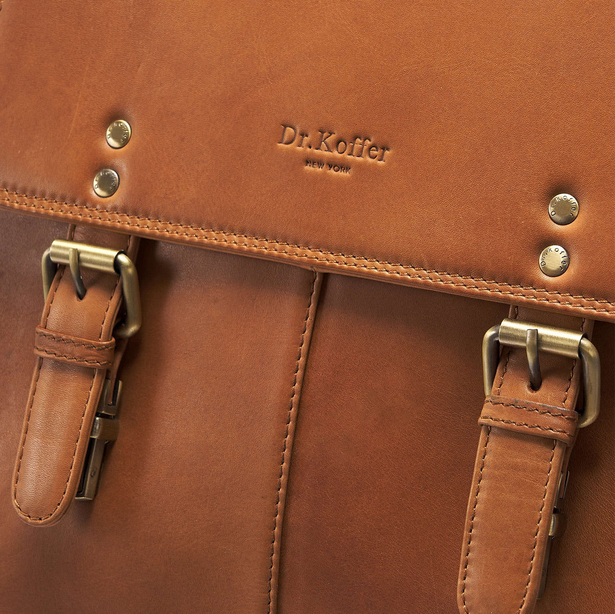 Сумка через плечо Dr.Koffer из натуральной кожи коричневая