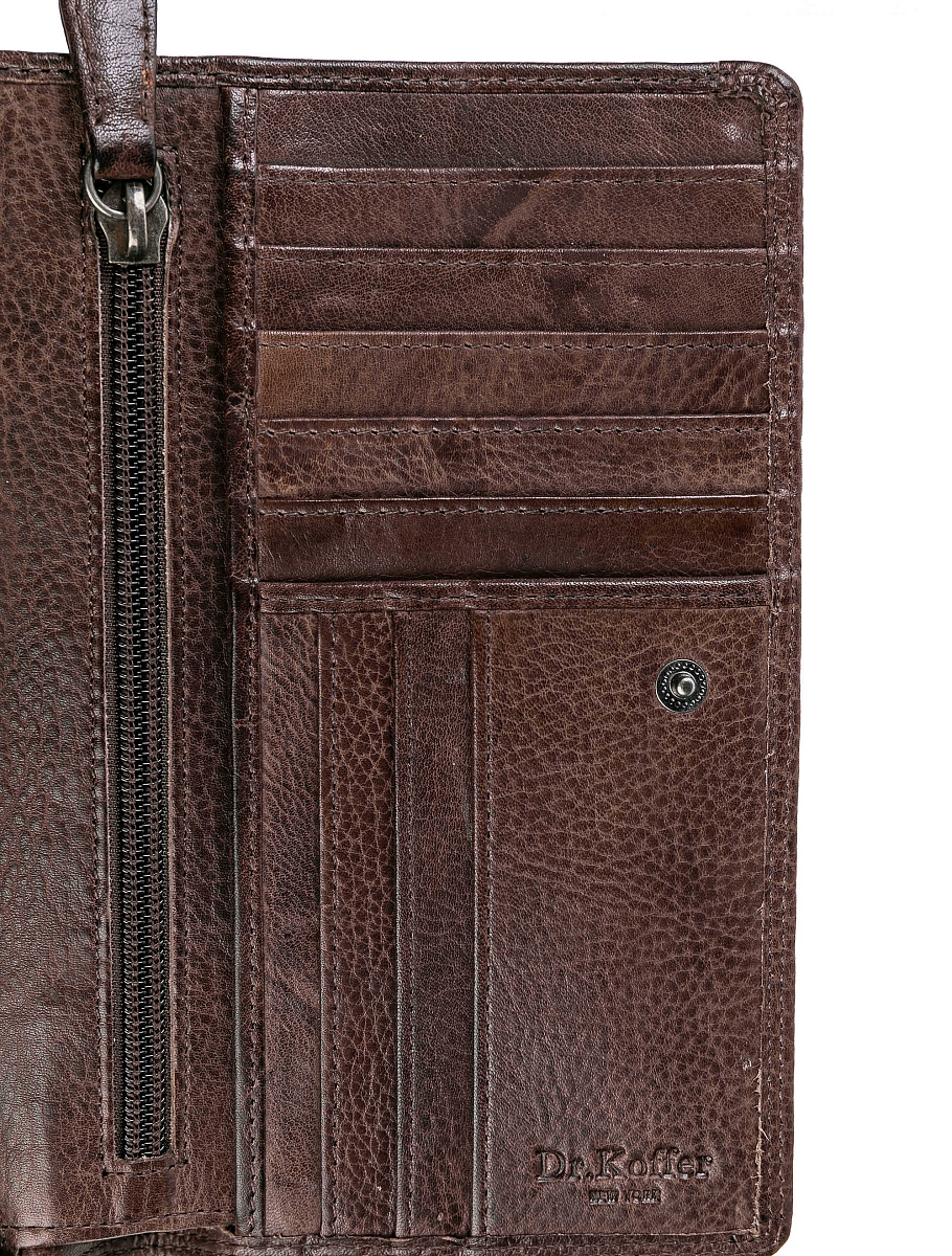 Портмоне Dr.Koffer из натуральной кожи коричневое