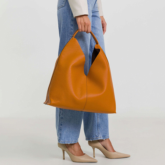 Женская сумка Dr.Koffer из натуральной кожи оранжевая