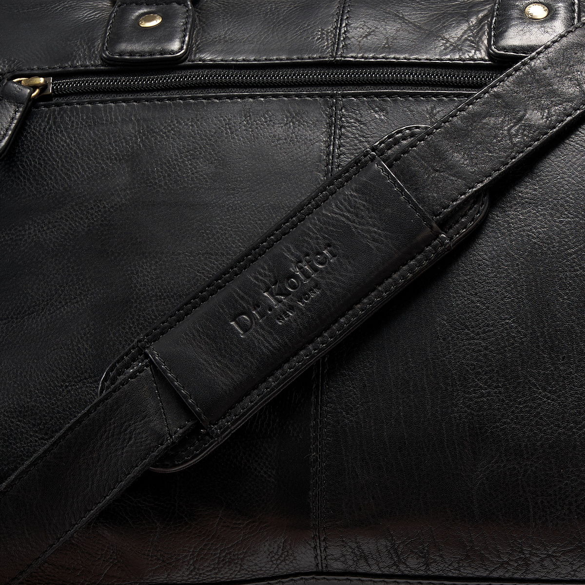 Деловая сумка Dr.Koffer из натуральной кожи черная