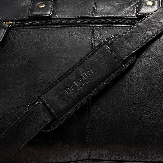 Деловая сумка Dr.Koffer из натуральной кожи черная