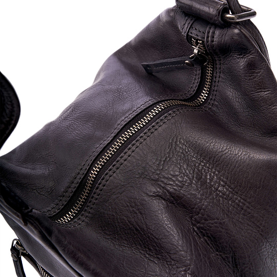 Сумка через плечо Dr.Koffer из натуральной кожи темно-серая