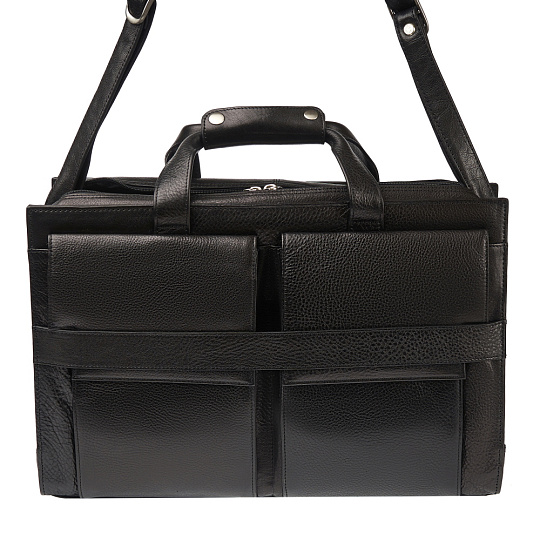 Деловая сумка Dr.Koffer из натуральной кожи черная