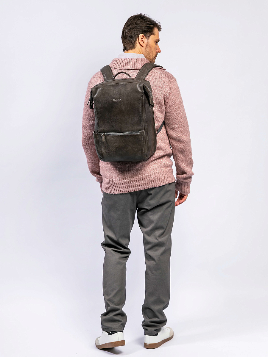 Рюкзак Dr. Koffer из натуральной кожи серый