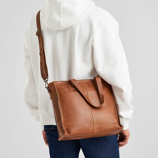 Деловая сумка Dr.Koffer из натуральной кожи коричневая