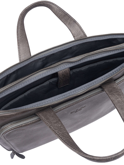 Сумка для документов Dr. Koffer из натуральной кожи серая