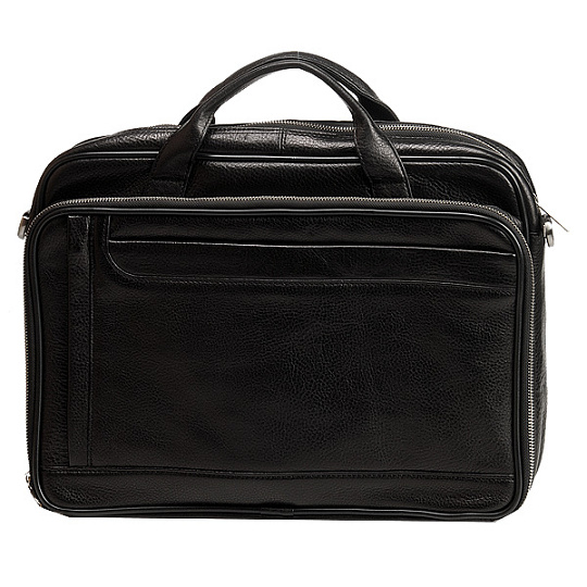 Деловая сумка Dr.Koffer из натуральной кожи черная