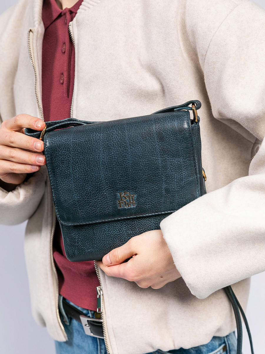 Женская сумка Dr. Koffer из натуральной кожи синяя