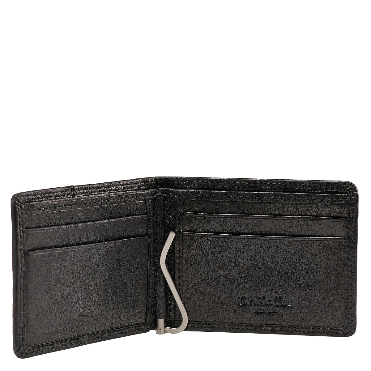Зажим для денег Dr.Koffer из натуральной кожи черный