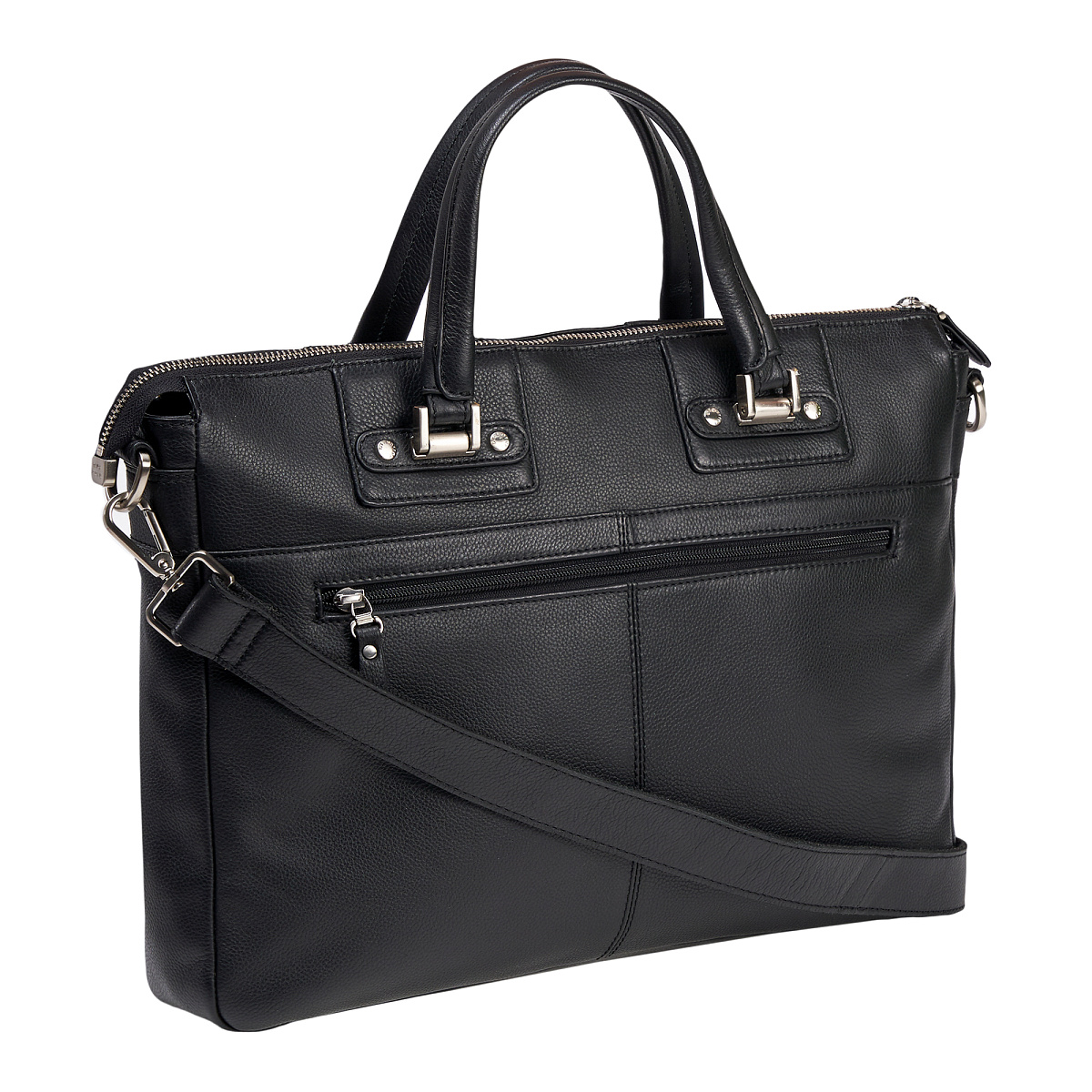 Деловая сумка Dr.Koffer из натуральной кожи черная