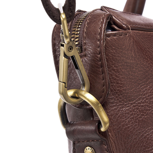 Деловая сумка Dr.Koffer из натуральной кожи темно-коричневая