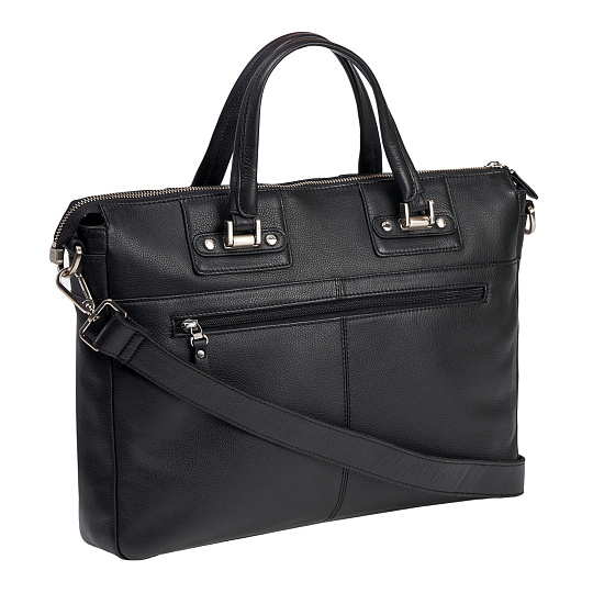 Деловая сумка Dr.Koffer из натуральной кожи черная