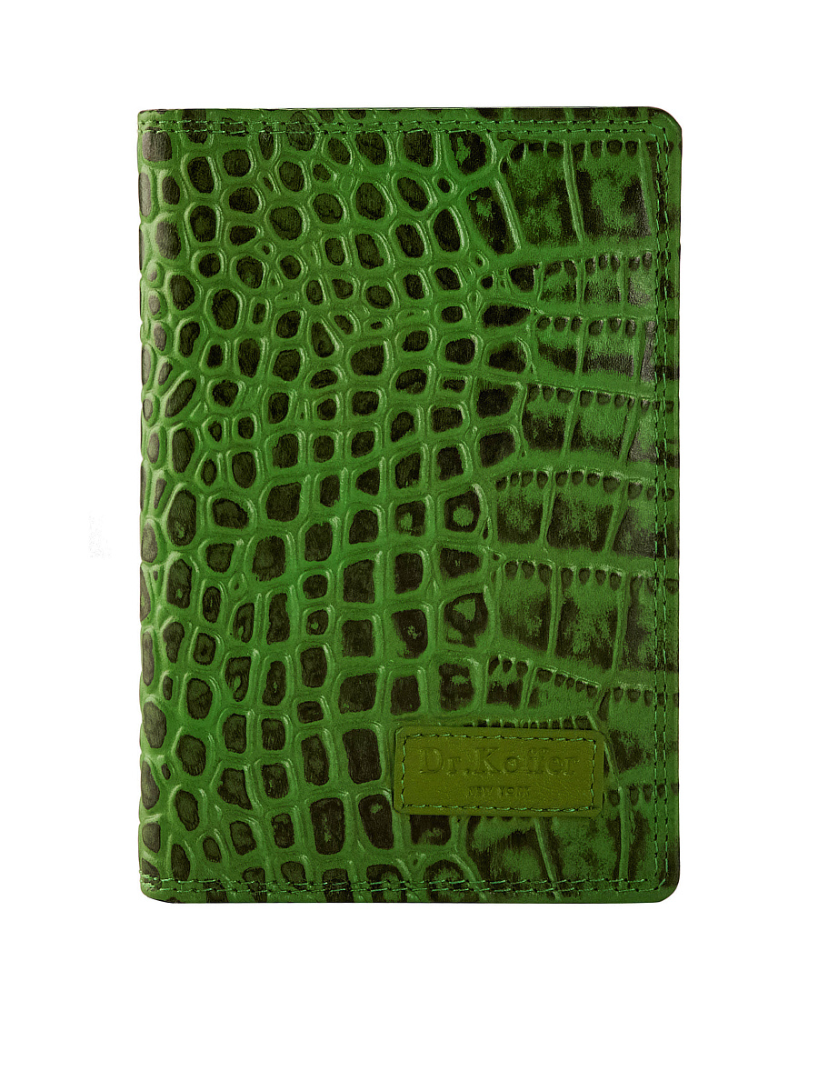 Обложка для документов Dr.Koffer из натуральной кожи зеленая