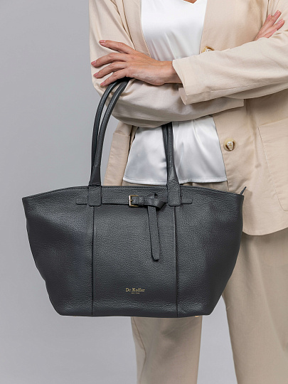 Женская сумка Dr.Koffer из натуральной кожи темно-серая