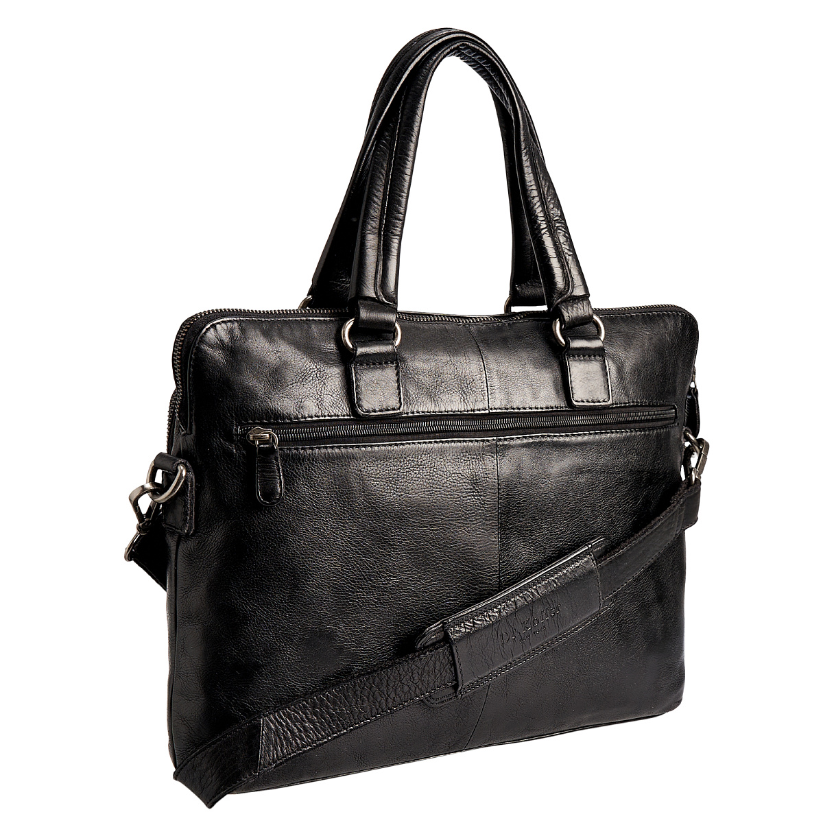 Деловая сумка Dr.Koffer из натуральной кожи черная
