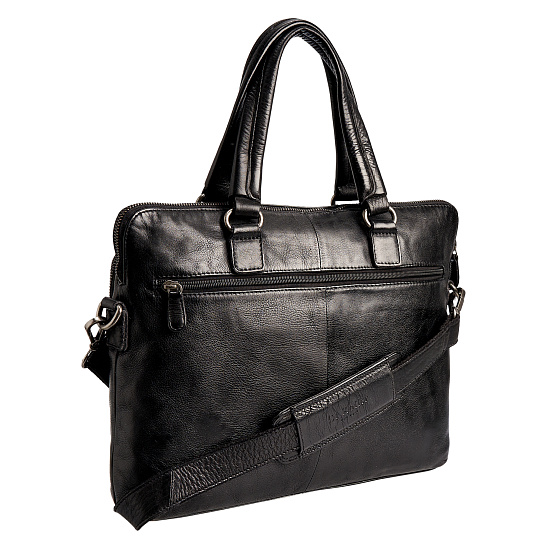 Деловая сумка Dr.Koffer из натуральной кожи черная