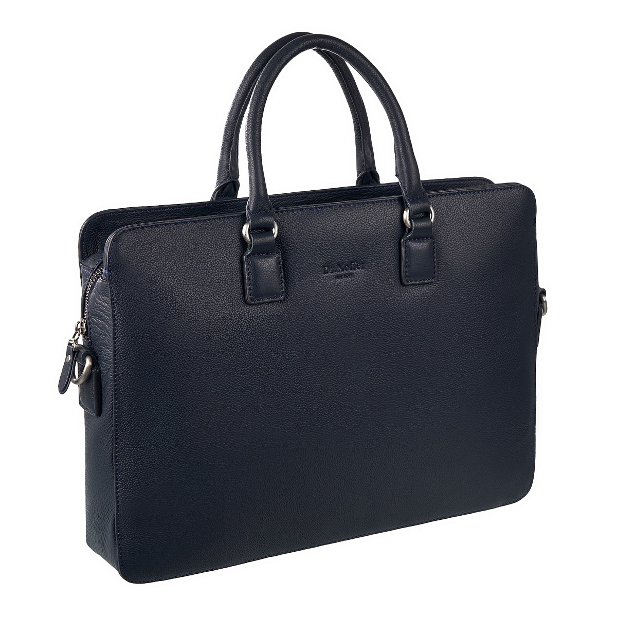 Деловая сумка Dr.Koffer из натуральной кожи синяя