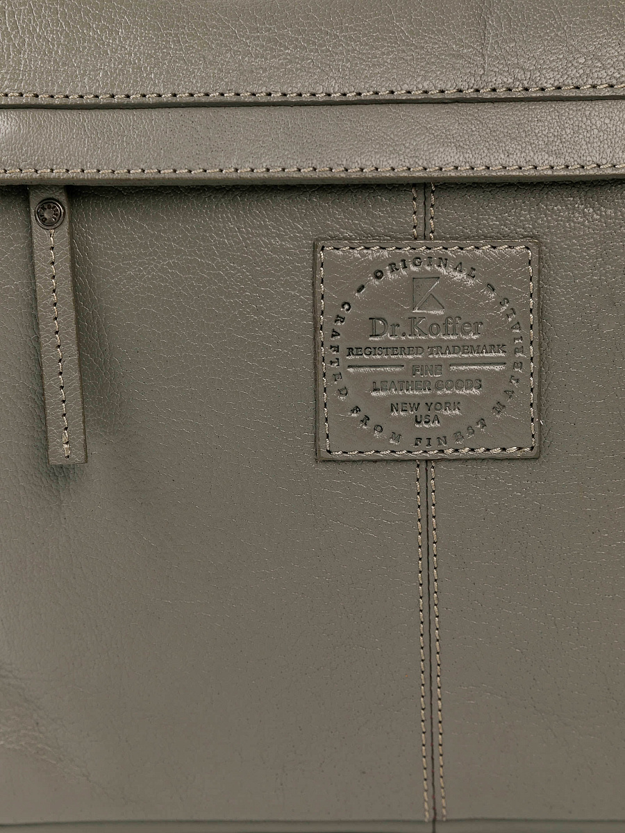 Сумка через плечо Dr.Koffer из натуральной кожи серая
