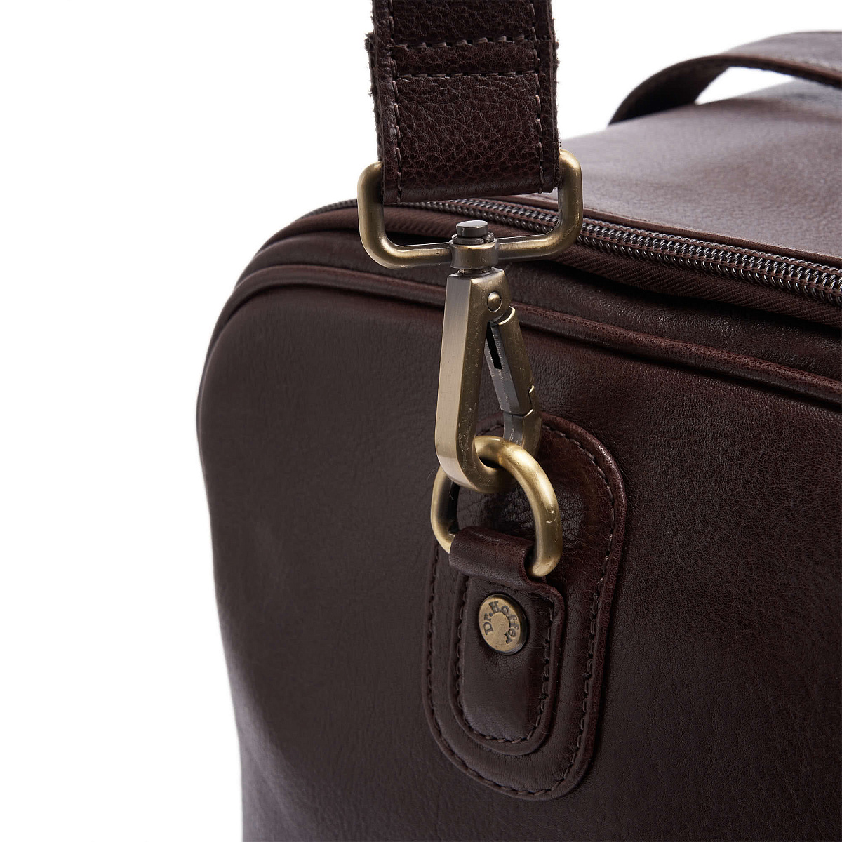 Сумка дорожная Dr.Koffer из натуральной кожи коричневая