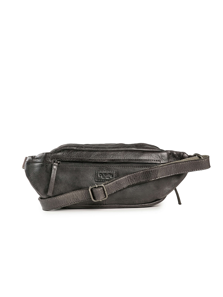 Сумка на пояс Dr. Koffer из натуральной кожи черная