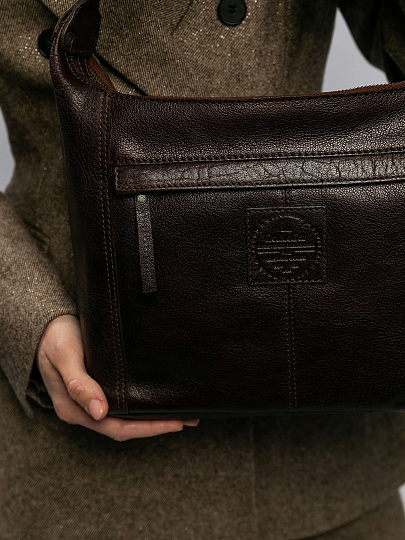 Сумка через плечо Dr.Koffer из натуральной кожи коричневая