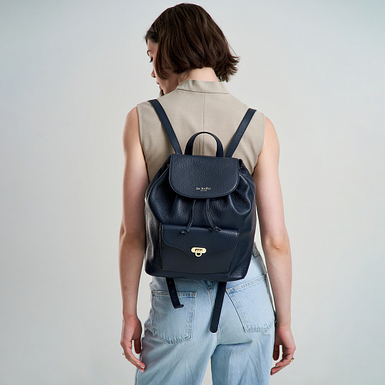 Рюкзак Dr. Koffer из натуральной кожи синий