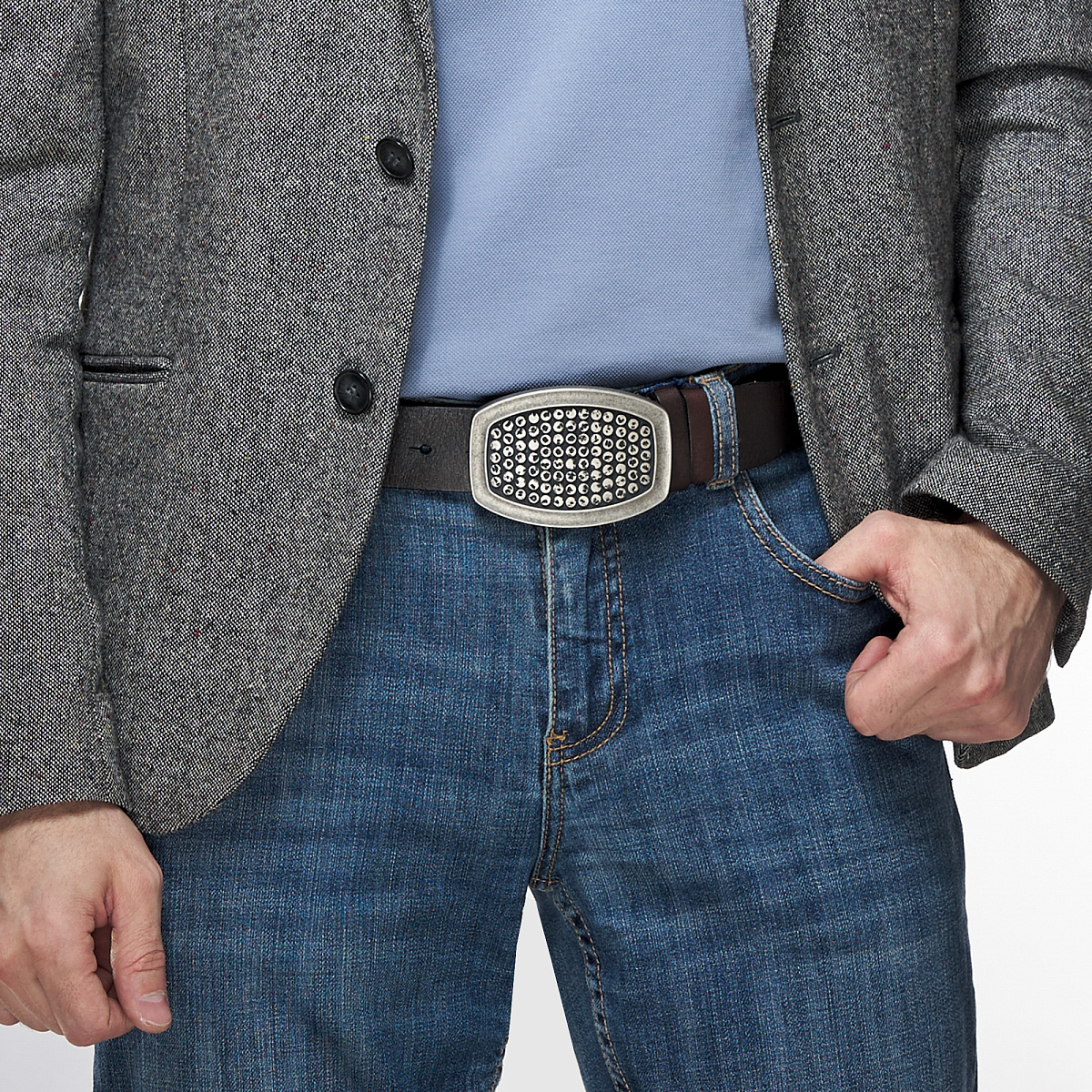 Ремень Dr. Koffer из натуральной кожи коричневый