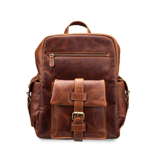 Рюкзак Dr.Koffer из натуральной кожи светло-коричневый