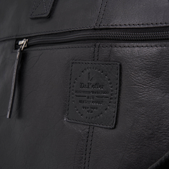 Деловая сумка Dr.Koffer из натуральной кожи черная