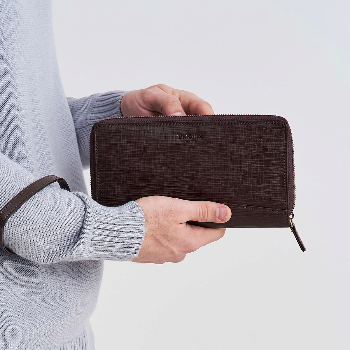 Портмоне Dr.Koffer из натуральной кожи коричневое