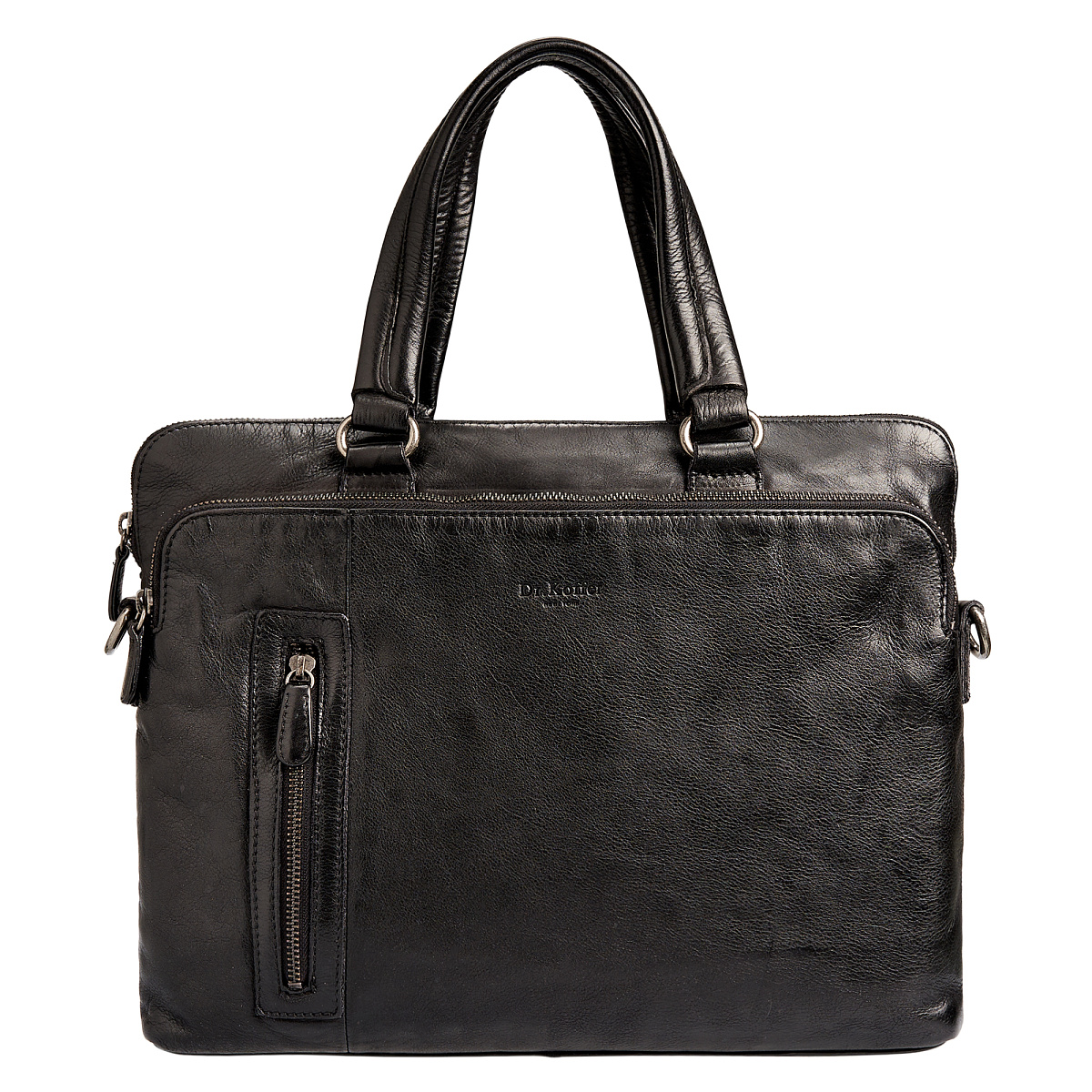 Деловая сумка Dr.Koffer из натуральной кожи черная