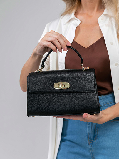 Женская сумка Dr.Koffer из натуральной кожи черная