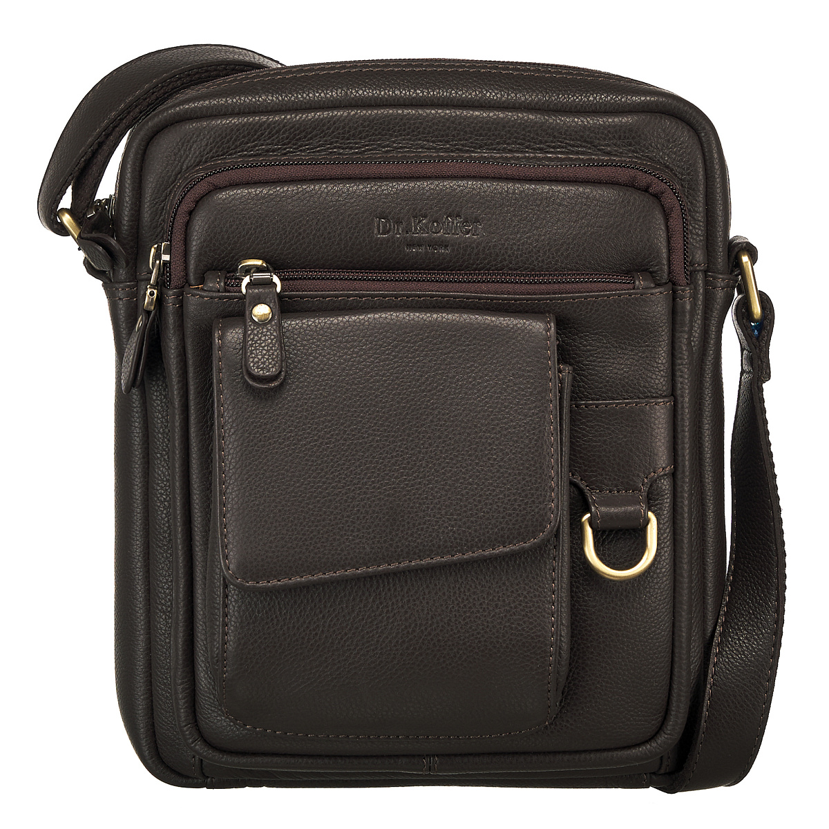 Сумка через плечо Dr.Koffer из натуральной кожи коричневая