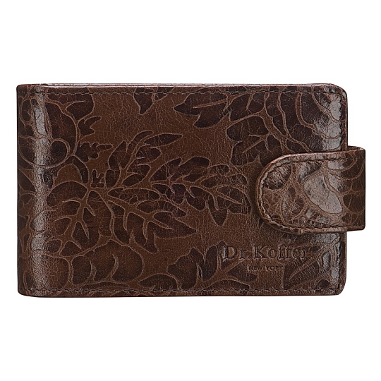 Визитница Dr.Koffer из натуральной кожи темно-коричневая