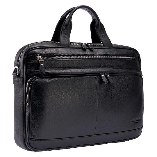 Деловая сумка Dr.Koffer из натуральной кожи черная