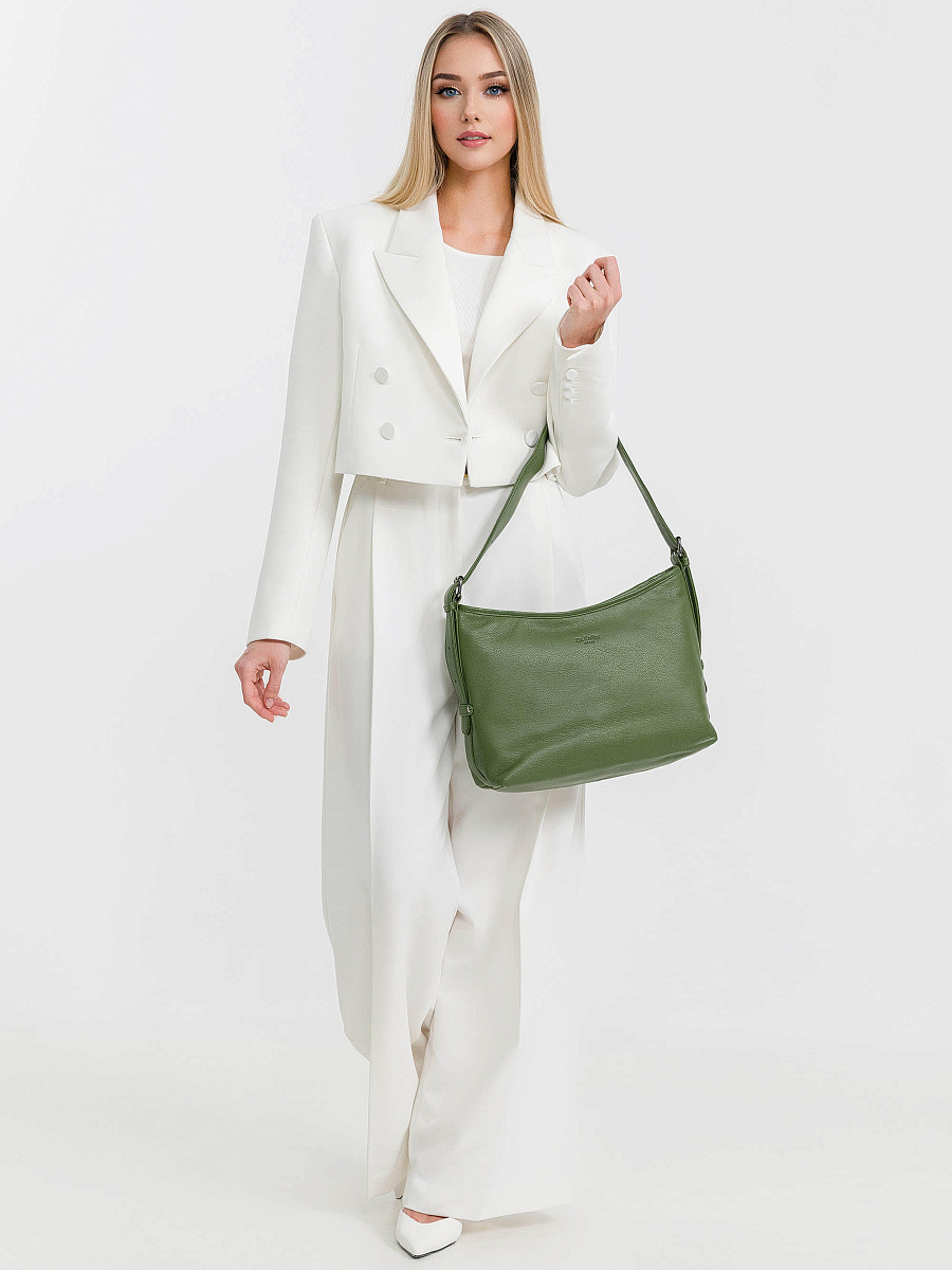 Женская сумка Dr.Koffer из натуральной кожи зеленая