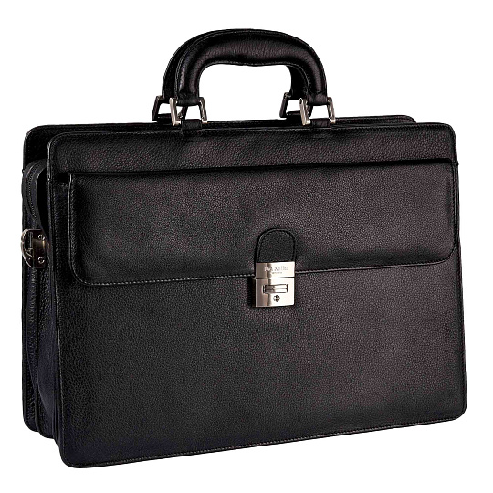 Портфель Dr.Koffer из натуральной кожи черный
