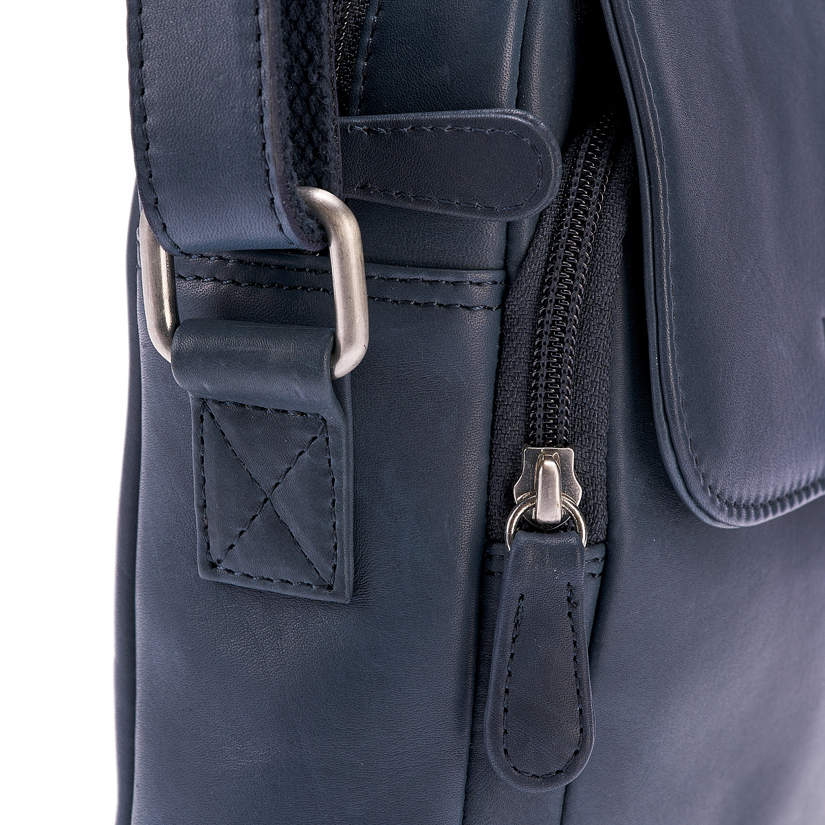 Сумка через плечо Dr.Koffer из натуральной кожи синяя