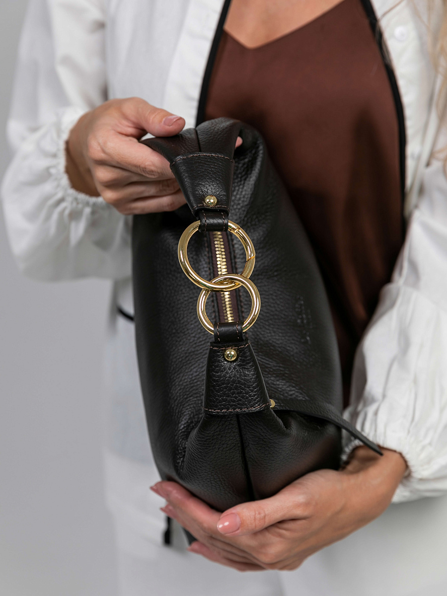 Женская сумка Dr.Koffer из натуральной кожи темно-коричневая