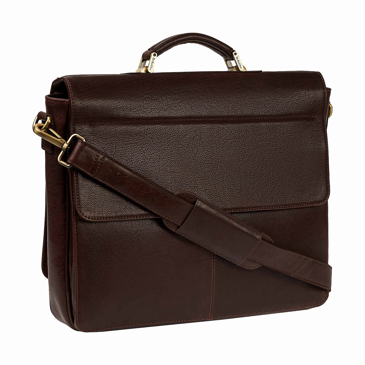 Портфель Dr.Koffer из натуральной кожи темно-коричневый