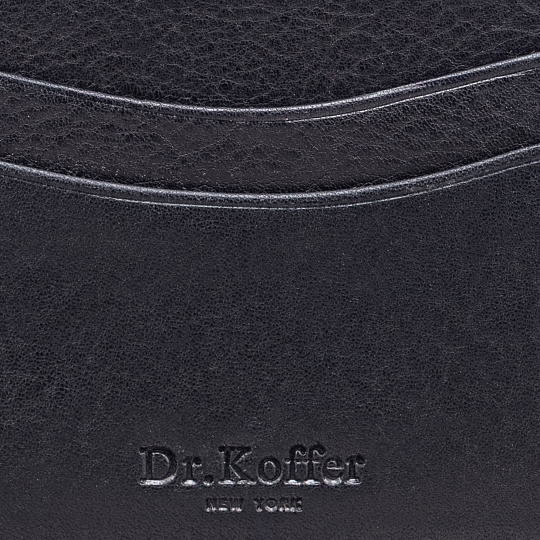 Кредитница Dr.Koffer из натуральной кожи черная