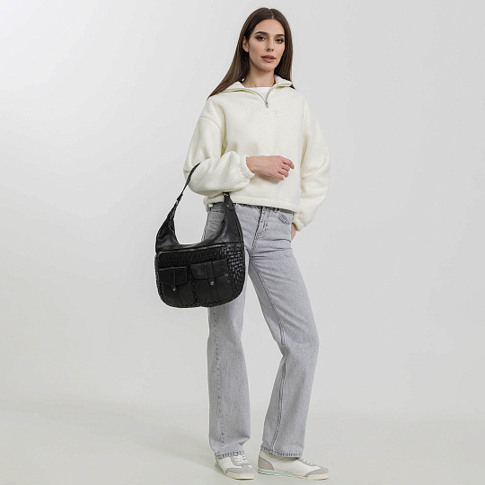 Сумка через плечо Dr.Koffer из натуральной кожи черная