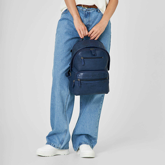 Рюкзак Dr.Koffer из натуральной кожи синий