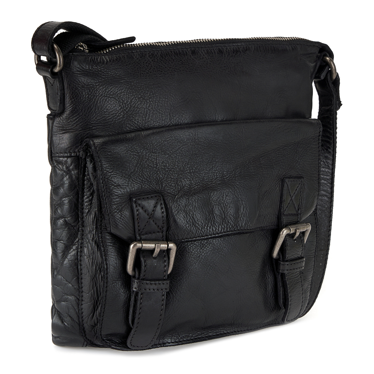 Сумка через плечо Dr.Koffer из натуральной кожи черная