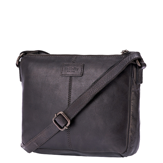 Сумка через плечо Dr.Koffer из натуральной кожи серая