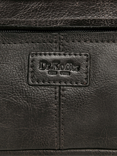 Сумка на пояс Dr. Koffer из натуральной кожи темно-серая