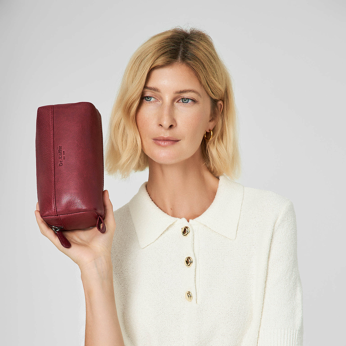 Несессер Dr.Koffer из натуральной кожи бордовый