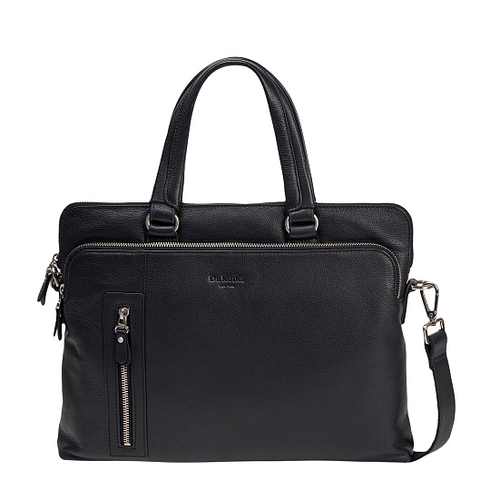 Деловая сумка Dr.Koffer из натуральной кожи черная